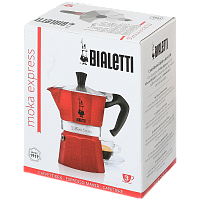 Гейзерная кофеварка Bialetti Moka Express EMOTION RED 3 порции красная СЛ